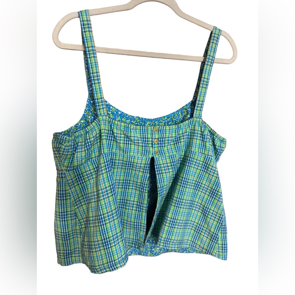 Blues Vintage Reversible Open Back Tank Top Sz XL